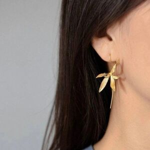 Blooming Flower Hook Plant Drop Dangle Earrings Lotus